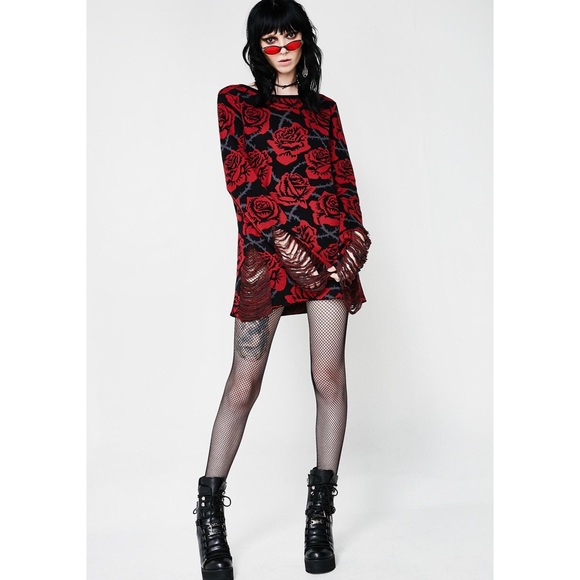 Killstar Sweaters - Killstar rose sweater